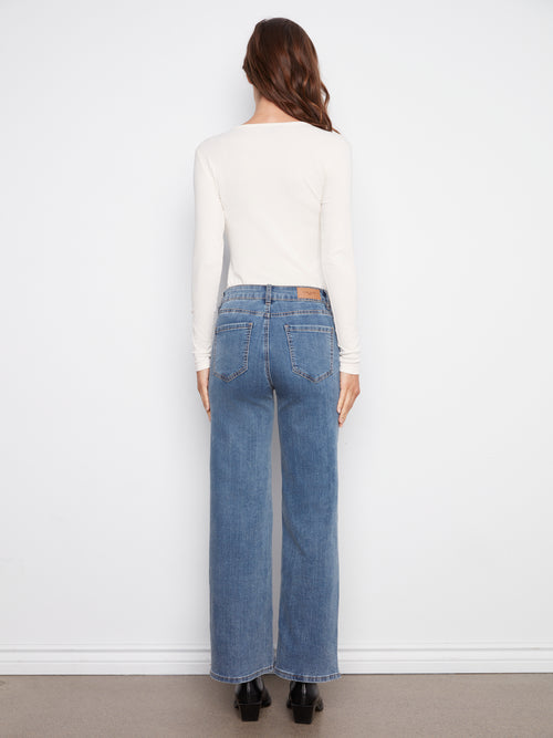 CHLOE WIDE LEG JEAN MEDIUM BLUE
