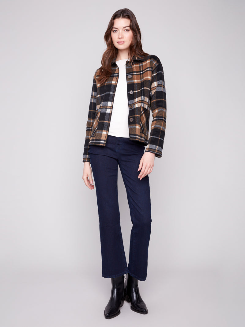 REVERSIBLE PLAID JACKET COCOA