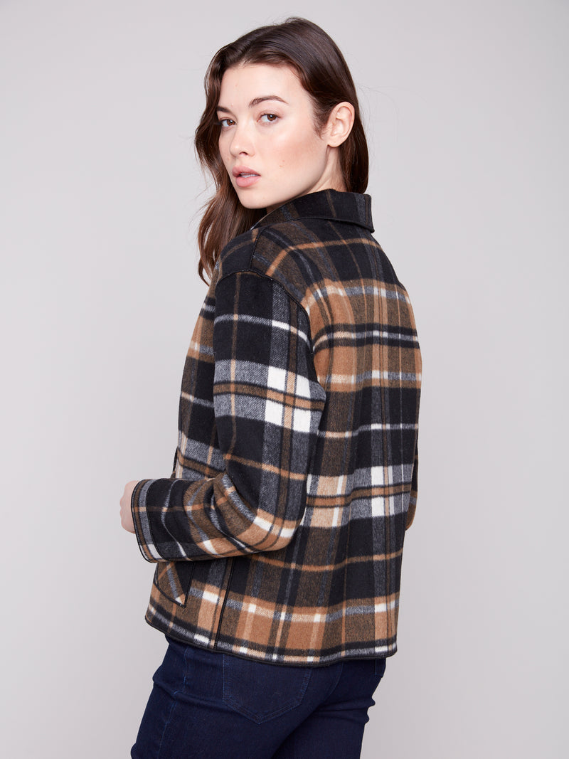 REVERSIBLE PLAID JACKET COCOA