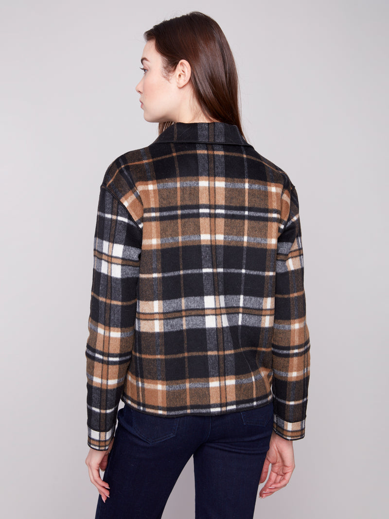 REVERSIBLE PLAID JACKET COCOA