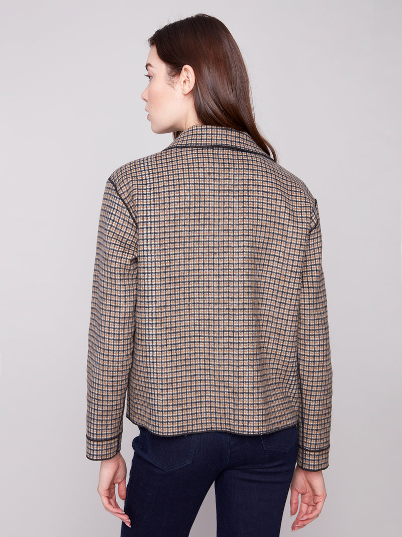 REVERSIBLE PLAID JACKET COCOA