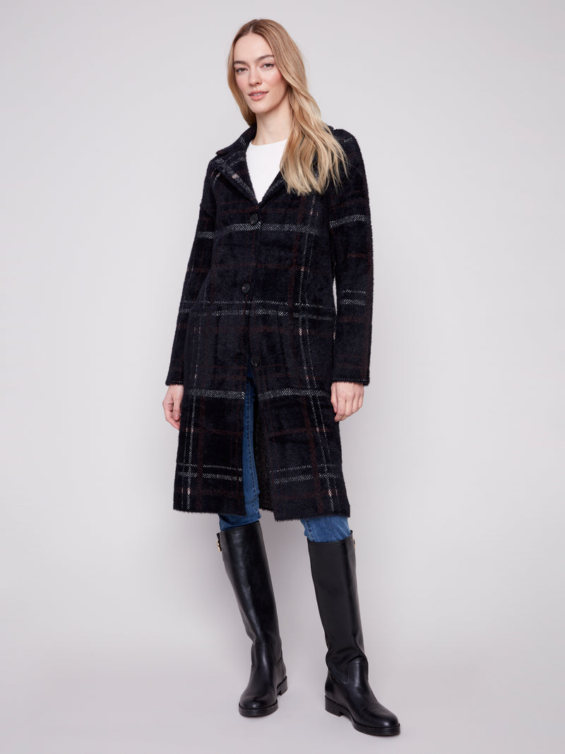 KNIT COATIGAN W PATCH POCKET