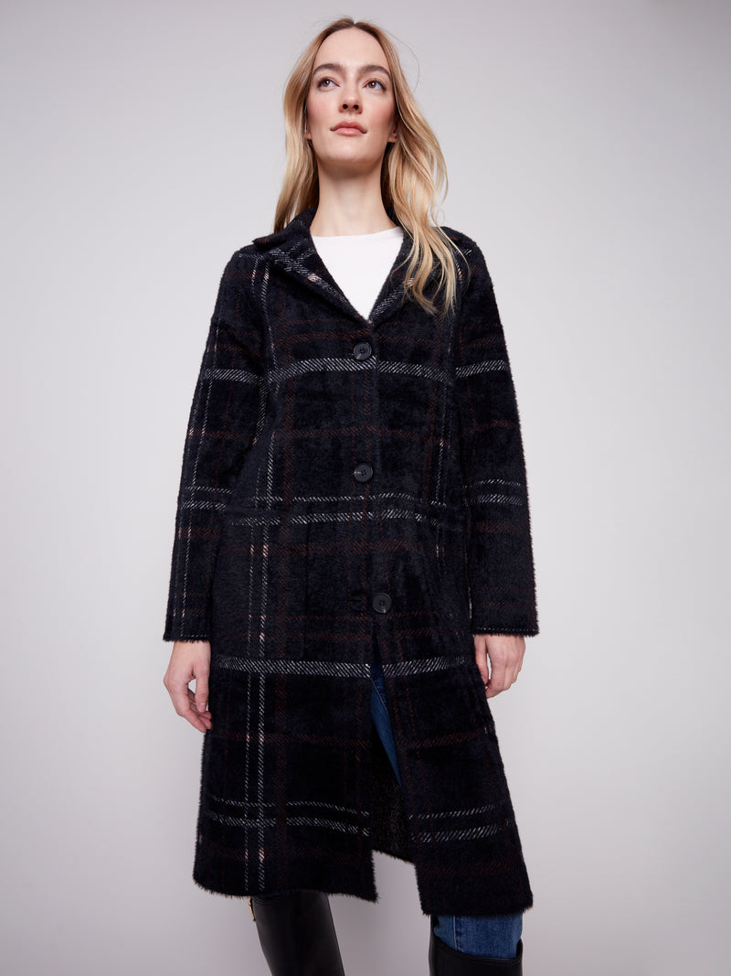 KNIT COATIGAN W PATCH POCKET
