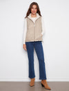 REVERSIBLE NYLON FAUX FUR VEST