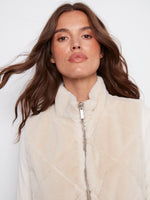 REVERSIBLE NYLON FAUX FUR VEST