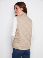 REVERSIBLE NYLON FAUX FUR VEST
