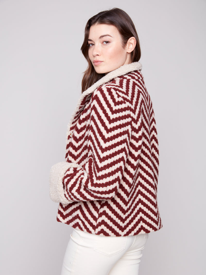 CHEVRON BOUCLE SHORT JACKET