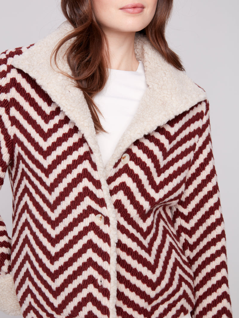 CHEVRON BOUCLE SHORT JACKET