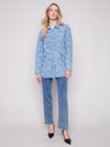 STAR QUILTED DENIM JACKET LT BLUE