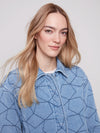 STAR QUILTED DENIM JACKET LT BLUE