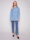 STAR QUILTED DENIM JACKET LT BLUE