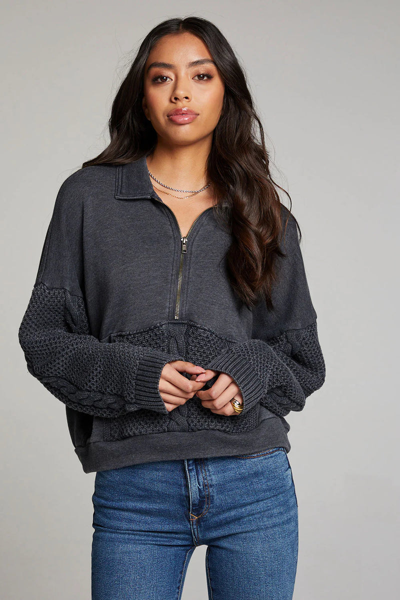 JOE HALF ZIP LICORICE