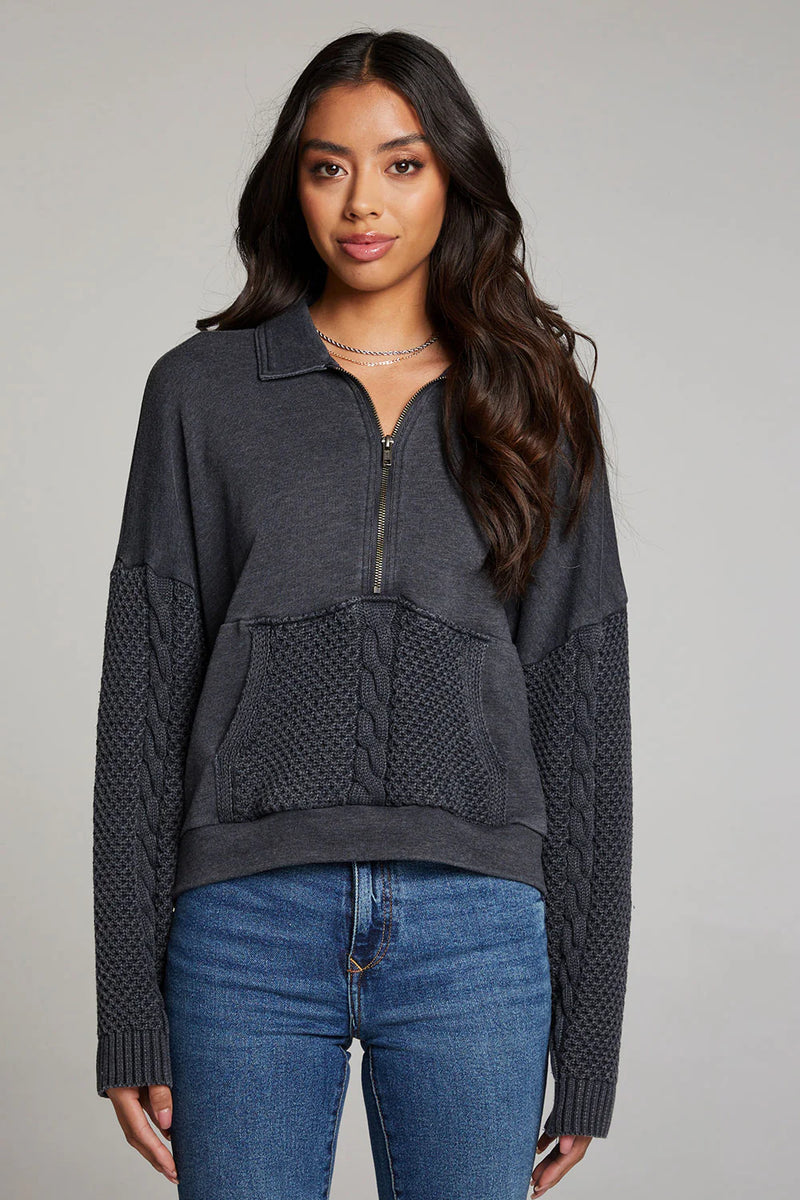 JOE HALF ZIP LICORICE