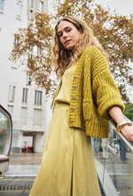 OVERSIZED LUREX CARDIGAN GOLDEN OLIVE