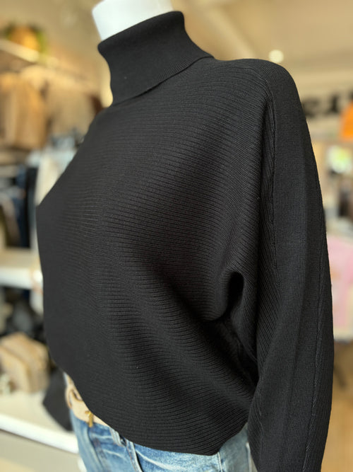 DOLLIE MOCK NECK BASIC TOP BLACK