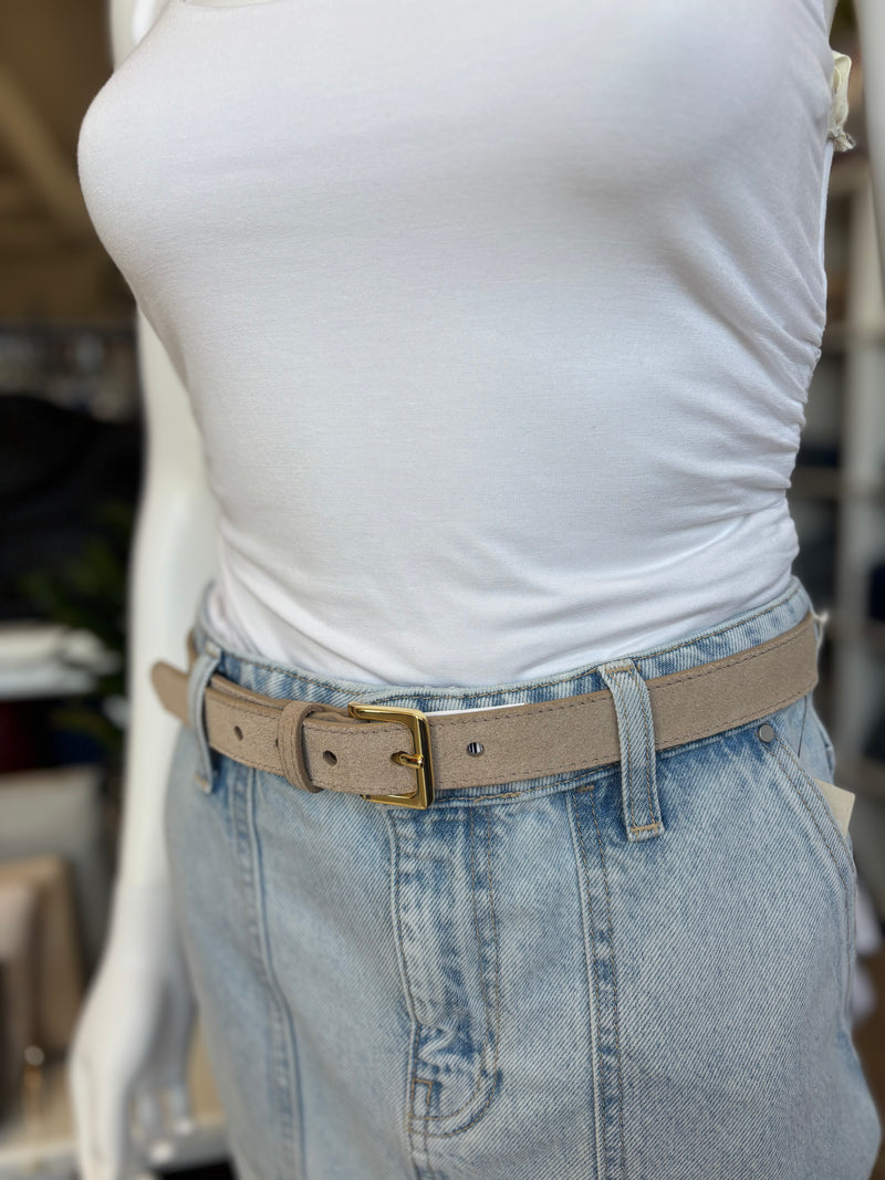 MILLIE BELT BEIGE SUEDE