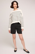 ECHO PULLOVER BLACK STRIPE