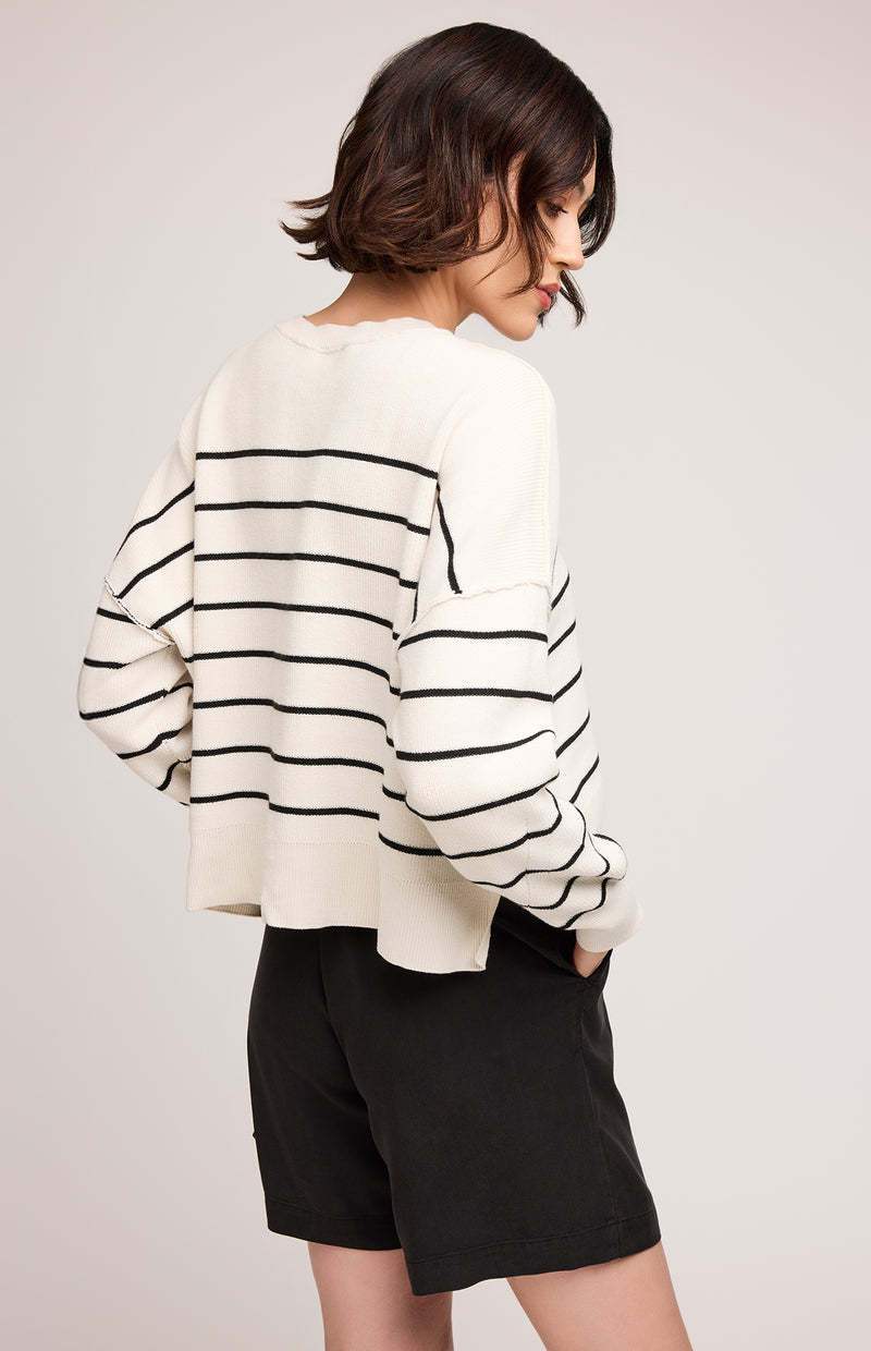 ECHO PULLOVER BLACK STRIPE