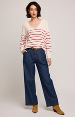 TUCKER SWEATER RED STRIPE