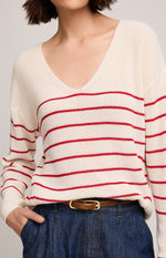 TUCKER SWEATER RED STRIPE