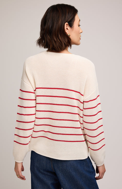 TUCKER SWEATER RED STRIPE