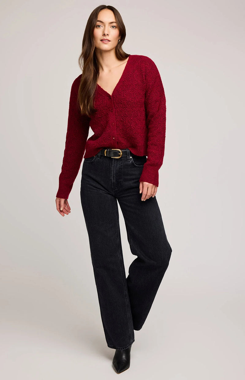 LILA CARDIGAN HEATHER CRIMSON