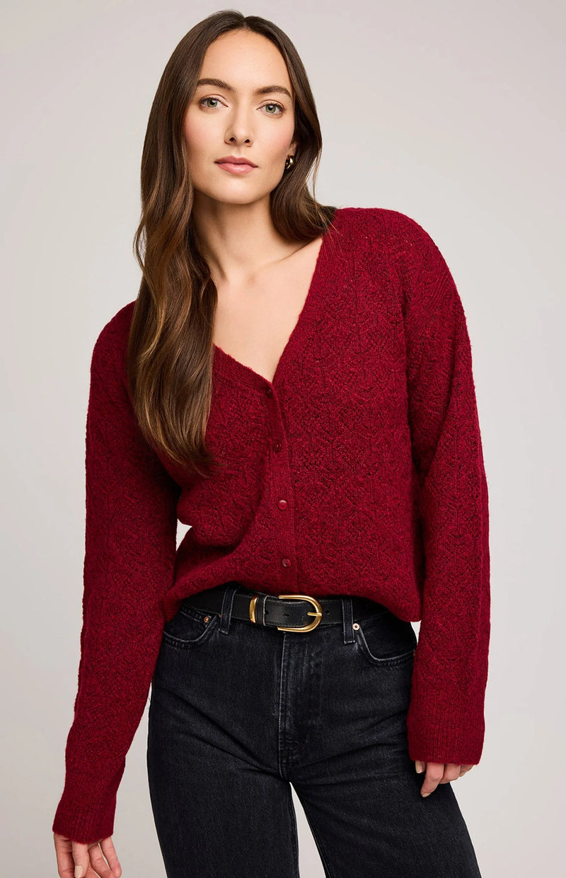 LILA CARDIGAN HEATHER CRIMSON