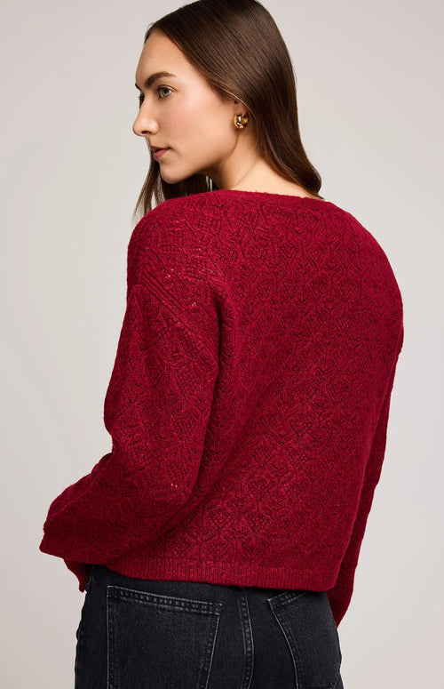 LILA CARDIGAN HEATHER CRIMSON