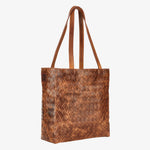 NAIA HANDBAG BROWN WEAVE
