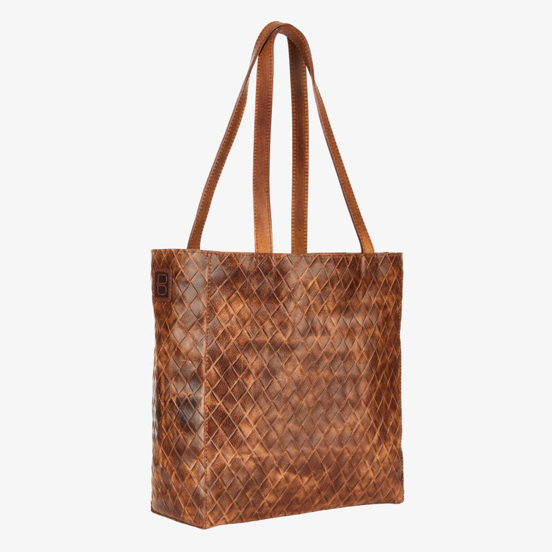 NAIA HANDBAG BROWN WEAVE
