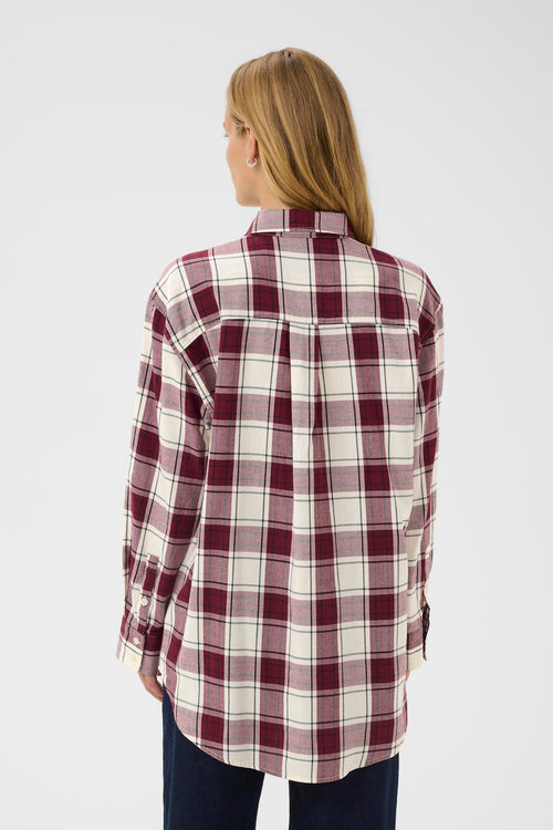 SAMEA BLOUSE TAWNY PORT CHECK