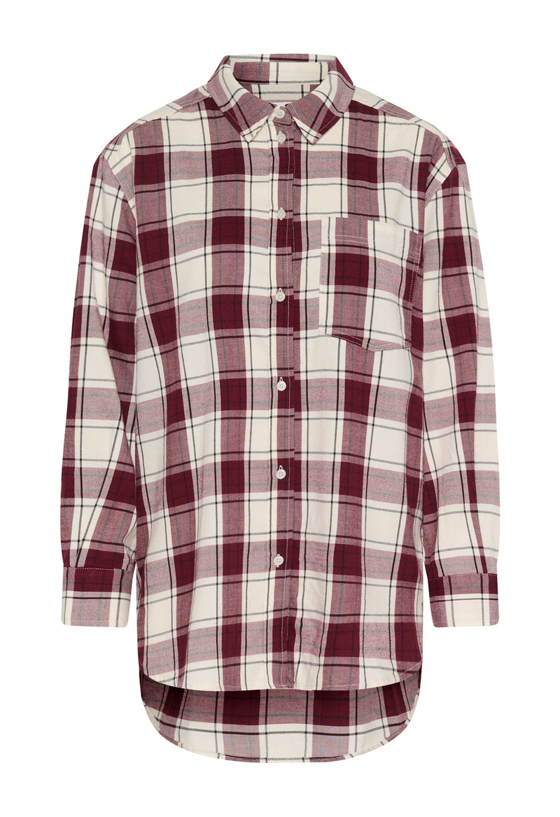 SAMEA BLOUSE TAWNY PORT CHECK