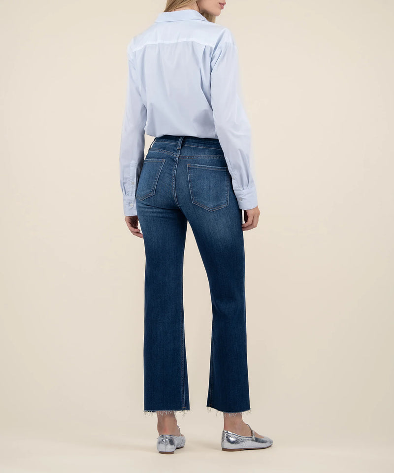 KELSEY HIGH RISE FAB AB ANKLE FLARE ROYAL WASH