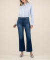 KELSEY HIGH RISE FAB AB ANKLE FLARE ROYAL WASH