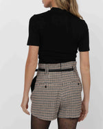 MOCK NECK KNIT SHORT SLEEVE TOP