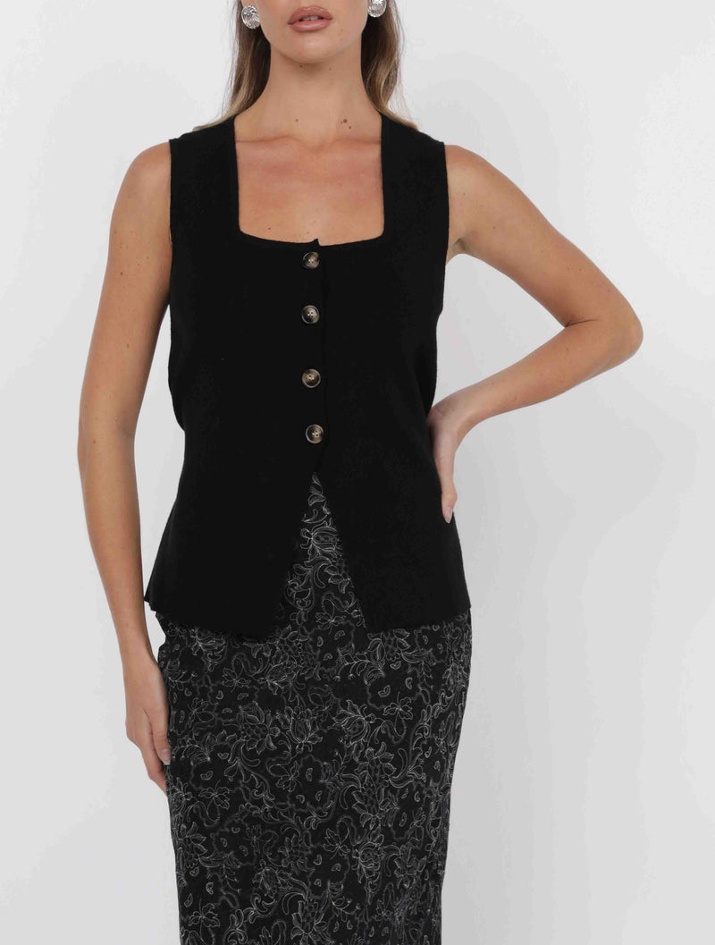MYRA BUTTON FRONT KNIT VEST