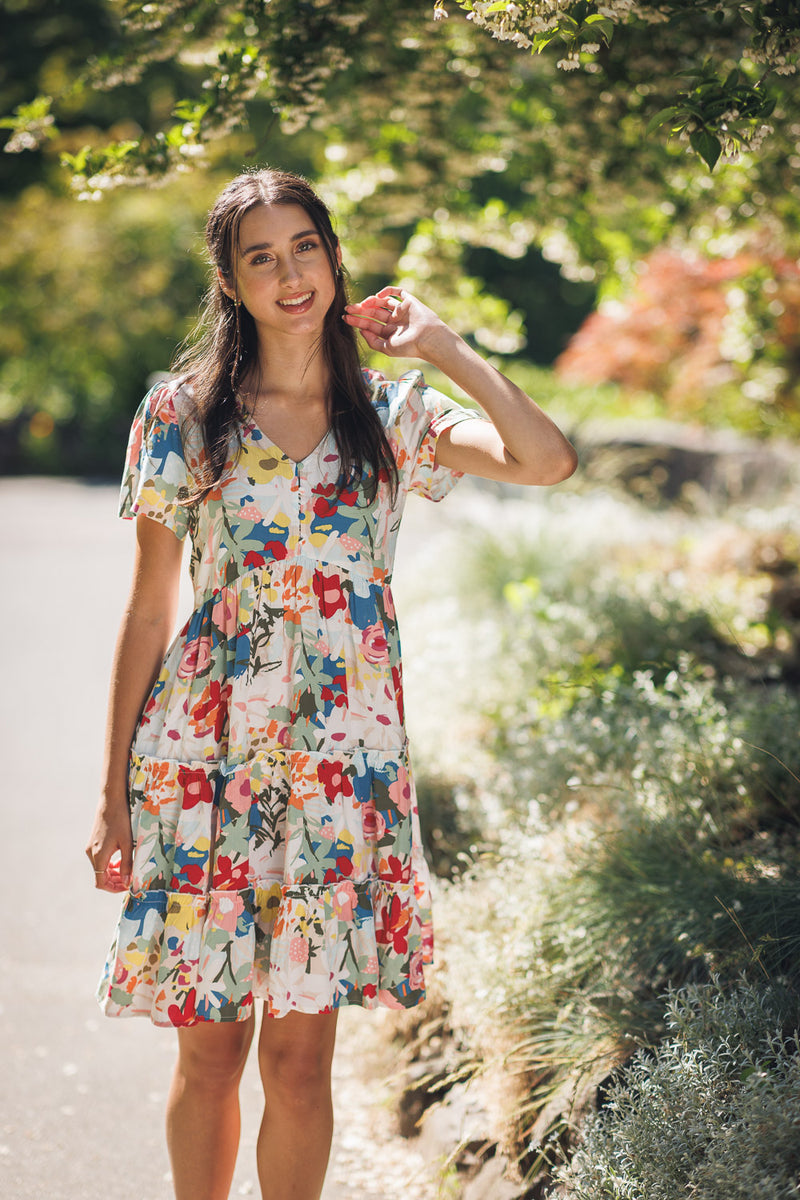 TIERED FLORAL DRESS