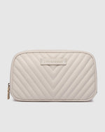 LACEY QUILTED MAKEUP BAG VANILLA