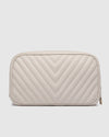 LACEY QUILTED MAKEUP BAG VANILLA