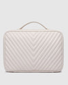 MAGGIE QUILTED HANGING TOILETRY CASE VANILLA