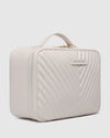 MAGGIE QUILTED HANGING TOILETRY CASE VANILLA