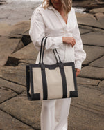 TOORAK CANVAS TOTE BAG BLACK NATURAL