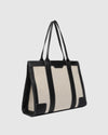 TOORAK CANVAS TOTE BAG BLACK NATURAL