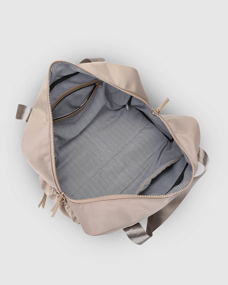 JENN NYLON TRAVEL BAG BEIGE