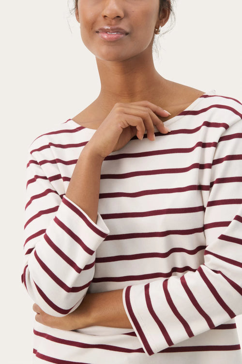 NELA TAWNY PORT STRIPE TOP