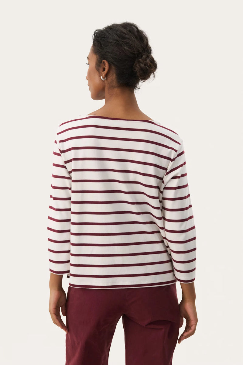 NELA TAWNY PORT STRIPE TOP