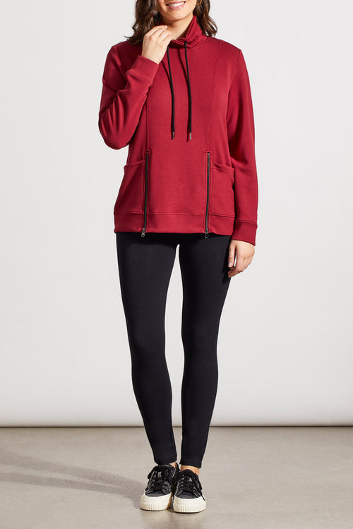 FUNNEL NECK TOP BORDEAUX