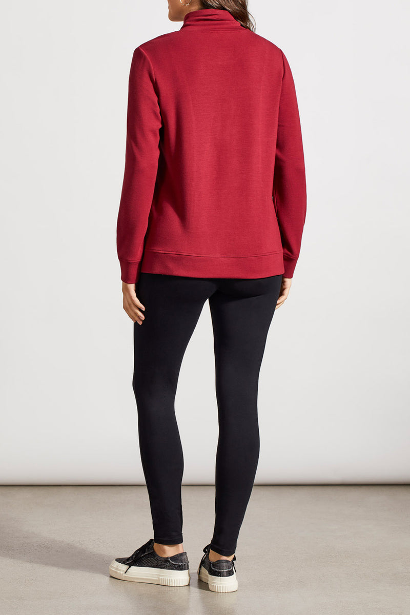 FUNNEL NECK TOP BORDEAUX