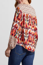 EARTH RED PRINT BLOUSE