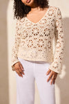 BELL SLEEVE CROCHET SWEATER